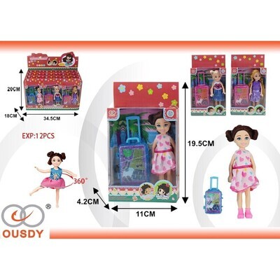 MUNECA CON MALETA  EXP:12PCS