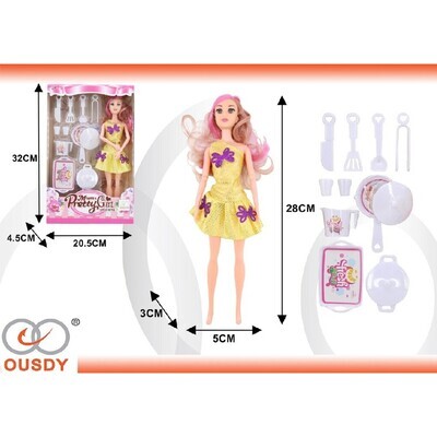 MUNECA CON JUEGO DE CUBIERTO