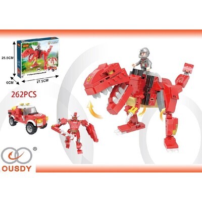 PUZZLE DE BLOQUE DINOSAURIO 3 EN 1 262PCS