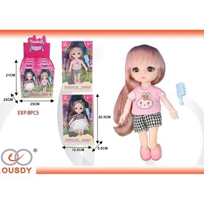 MUNECA SILICONA CON ACCESORIO EXP:8PCS