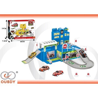 PARKING POLICIA CON 2 COCHE METALICO