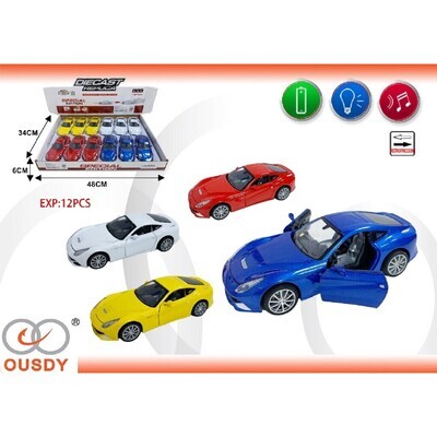 COCHE DEPORTIVO METALICO/SONIDO/LUCES/EXP:12PCS