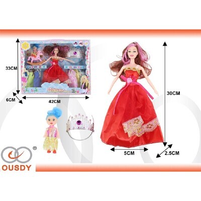 CAJA DE 2 MUNECAS CON VESTIDOS