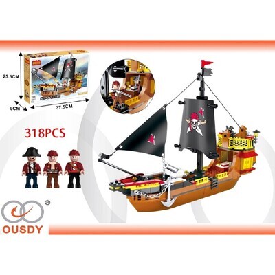 PUZZLE DE BLOQUE BARCO PIRATA 318PCS