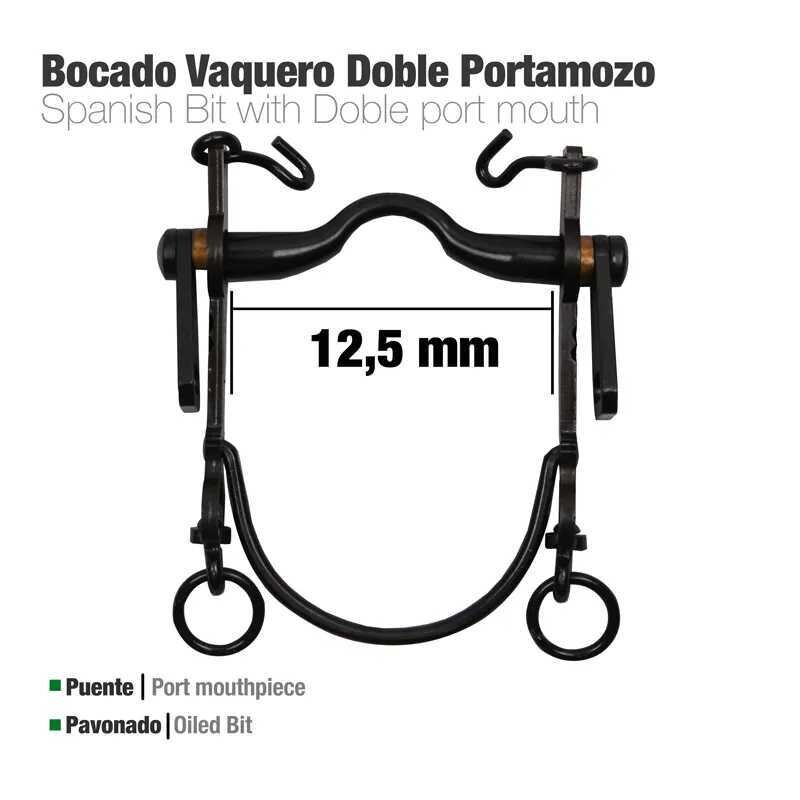 BOCADO VAQUERO DOBLE PORTAMOZO PAVONADO 12.5cm BOCADO VAQUERO DOBLE PORTAMOZO PAVONADO 12.5cm