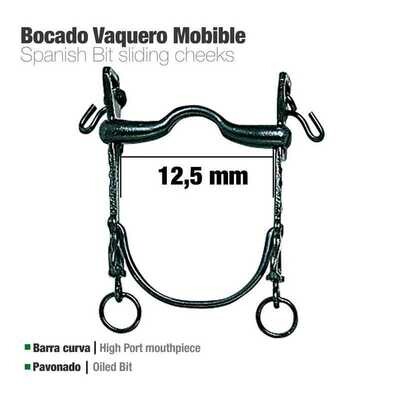 BOCADO VAQUERO B/CURVA MOVIBLE PAVONADO 12.5cm