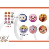 PELOTA CON DIBUJO DE ANIMALES EXP:12PCS