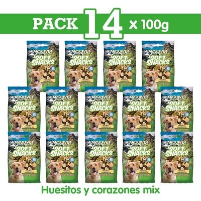 Pack 14 Huesitos y corazones mix 100gr