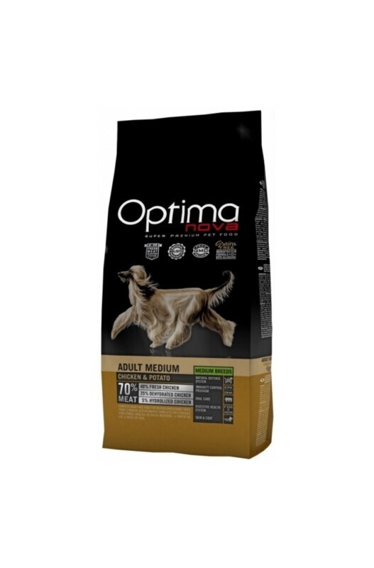 OPTIMA NOVA ADULT MEDIUM CHICKEN POTATO 2 KG. GRAIN FREE