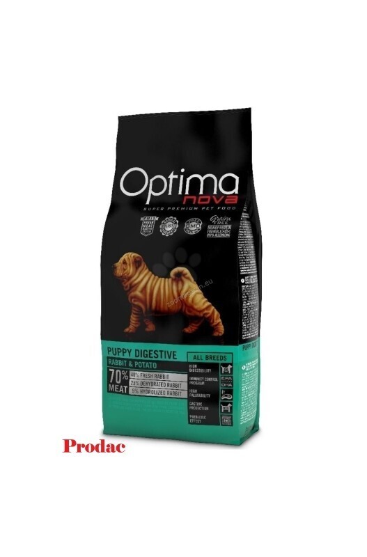 OPTIMA NOVA PUPPY DIGESTIVE 12 KG. GRAIN FREE Conejo/Patata