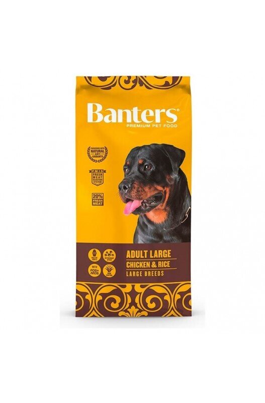 BANTERS DOG ADULT LARGE BREED 15 KG. CHICKEN&RICE