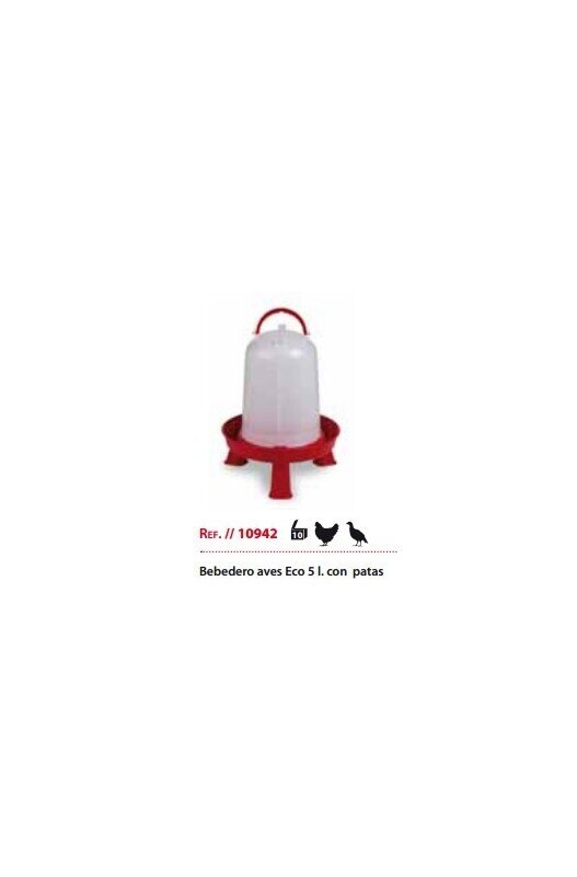 BEBEDERO POLLITO ECO 5 LTS,Con Patas.ROJO