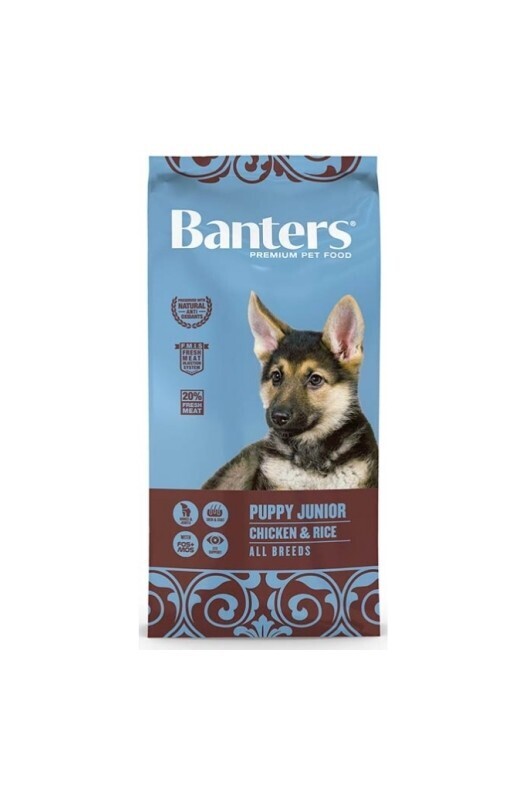 BANTERS DOG PUPPY JUNIOR 15 KG. Chicken&Rice