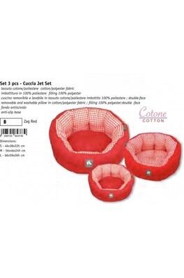 JUEGO 3 CUNAS JET SET Avangarde. ROJO S - 46x38x22h cm. M - 56x46x24h cm L - 66x59x26h cm