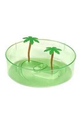 TORTUGUERA REDONDA 2 Palmeras. 24,5 x 24,5 x 6,5cm.
