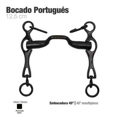 BOCADO PORTUGUÉS EMBOCADURA 45º PAVONADO 12.5cm