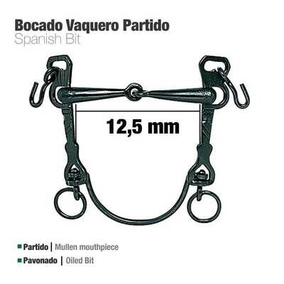 BOCADO VAQUERO B/CURVA PARTIDO PAVONADO 12.5cm