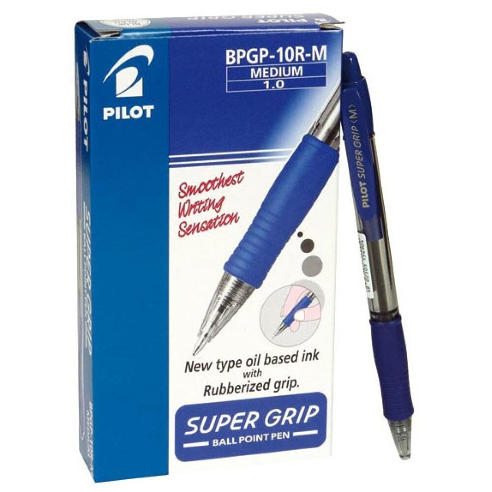 Pack 12 Bolígrafo PILOT Súper Grip azul Pack 12 Bolígrafo PILOT Súper Grip azul