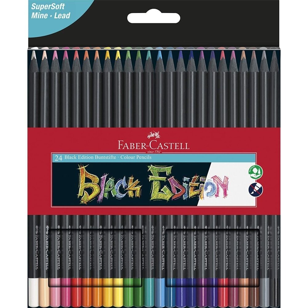 Estuche 24 lápices colors Faber-Castell black edition