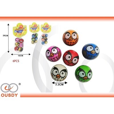 BOLSA DE 6 PELOTAS SALTARINA  PAJARITO