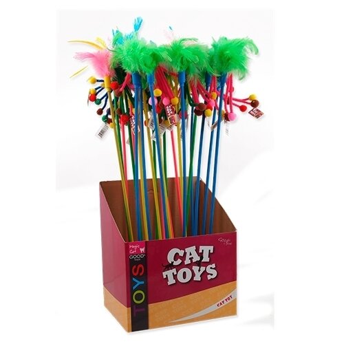 CA?�A PLUMAS+BOLAS AZUL-ROJO 47CM