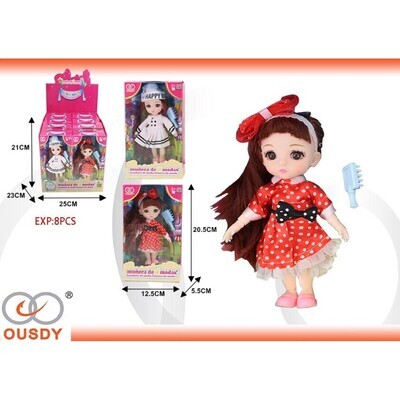 MUNECA SILICONA CON ACCESORIO EXP:8PCS