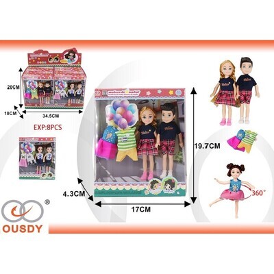 2 MUNECO CON ROPA  EXP:8PCS