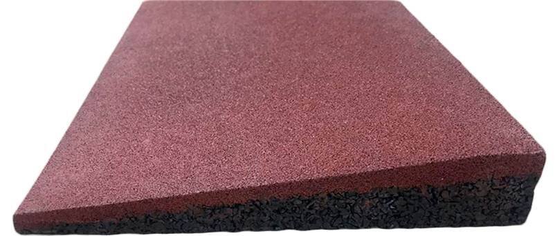 LOSETA CAUCHO CON BISEL LESTARE 500X250 MM 40 MM ROJA