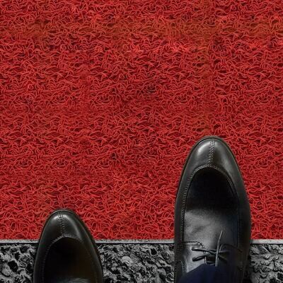 FELPUDO RIZOS TRANSIT CON BASE LESTARE  1,22X12 MT ROJO
