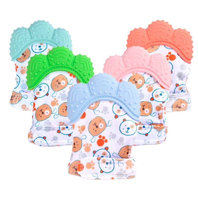 MANOPLA GUANTE MORDEDOR SILICONA DIENTES BEBÉ