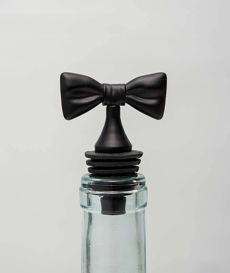 Tapón para botella pajarita negra