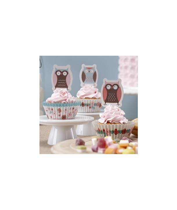 ENVOLTORIOS Y TOPPERS PARA CUPCAKES BUHOS