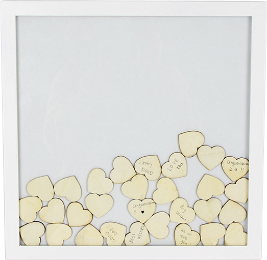 MARCO DE FIRMAS INVITADOS + 30PCS CORAZÓN