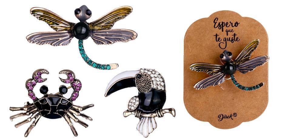 BROCHE ANIMALES CON PEDRERÍA