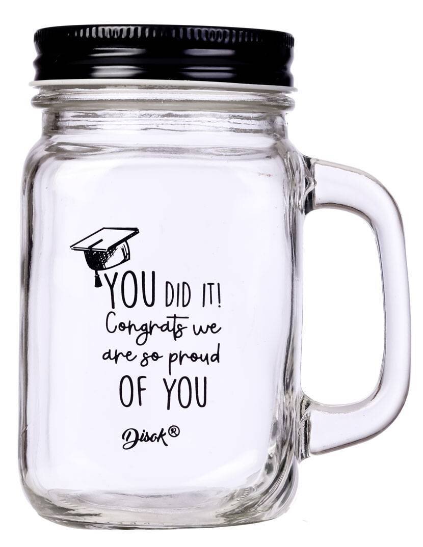 JARRA "YOU DID IT" CRISTAL CON TAPA Y CAJA