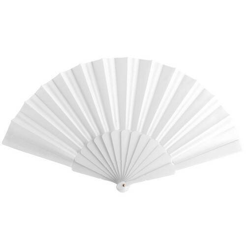 ABANICO DE TELA Y PVC PRESENTADO EN CAJA BLANCO ABANICO DE TELA Y PVC PRESENTADO EN CAJA BLANCO