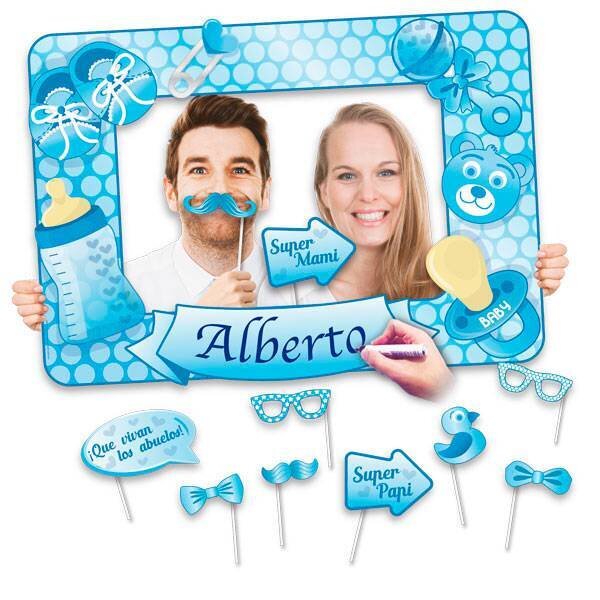 PHOTOCALL BAUTIZO NIÑO CON MARCO Y ACCESORIOS