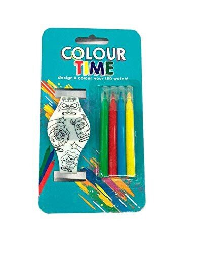 RELOJ LED PARA COLOREAR + 4 ROTULADORES