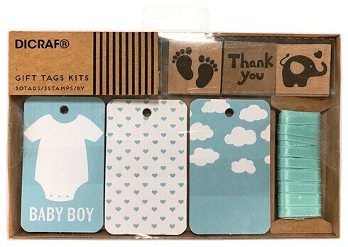 KIT TARJETAS + SELLOS "BABY BOY"