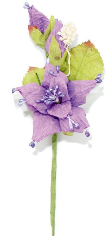 FLOR DE PAPEL GRANDE LILA