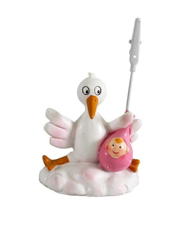 PINZA PORTAFOTOS CERÁMICA CIGÜEÑA ROSA PINZA PORTAFOTOS CERÁMICA CIGÜEÑA ROSA