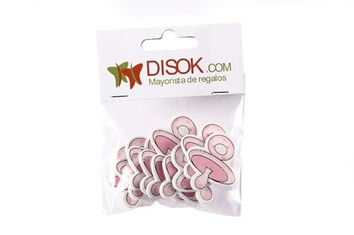 PACK CON 10 ADHESIVOS CHUPETE MADERA ROSA