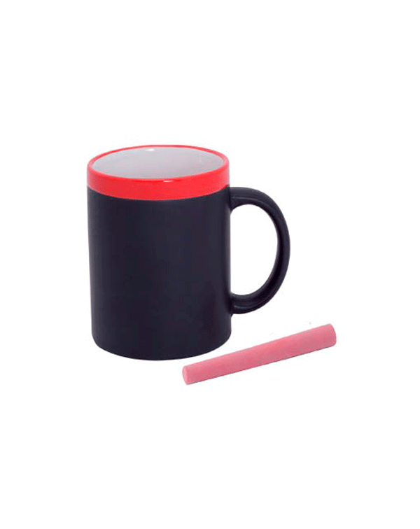 TAZA PIZARRA CERAMICA EN CAJITA INDIVIDUAL ROJO