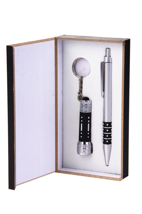 SET BOLIGRAFO + LLAVERO LINTERNA EN CAJA