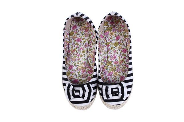 ZAPATILLAS DE ESPARTO "LAZOS" TALLA-L NEGRA