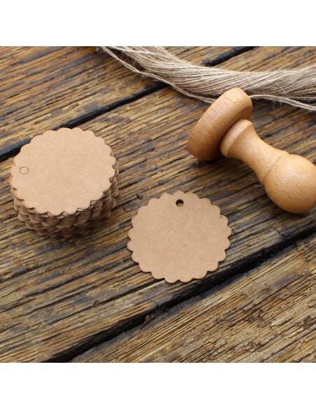 LOTE 50 TARJETAS FLOR KRAFT