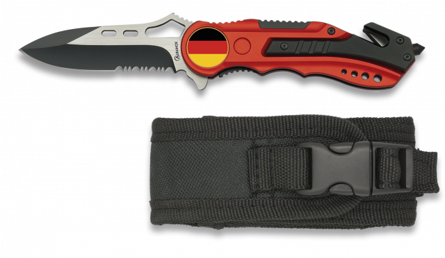 Navaja Albainox roja. sierra. Funda. 6.5