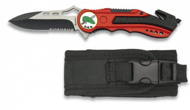 Navaja Albainox roja. sierra. Funda. 6.5