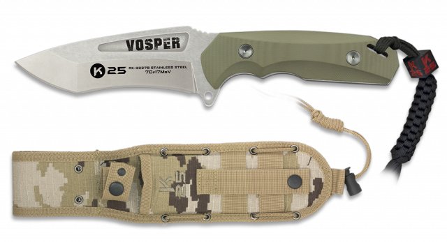 Cuchillo K25.coyote. hoja 12.3cm. VOSPER