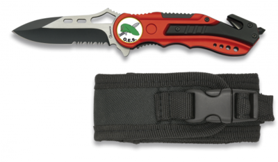 Navaja Albainox roja. sierra. Funda. 6.5